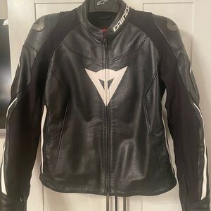 Dainese Assen Black Leather Motorcycle Jacket